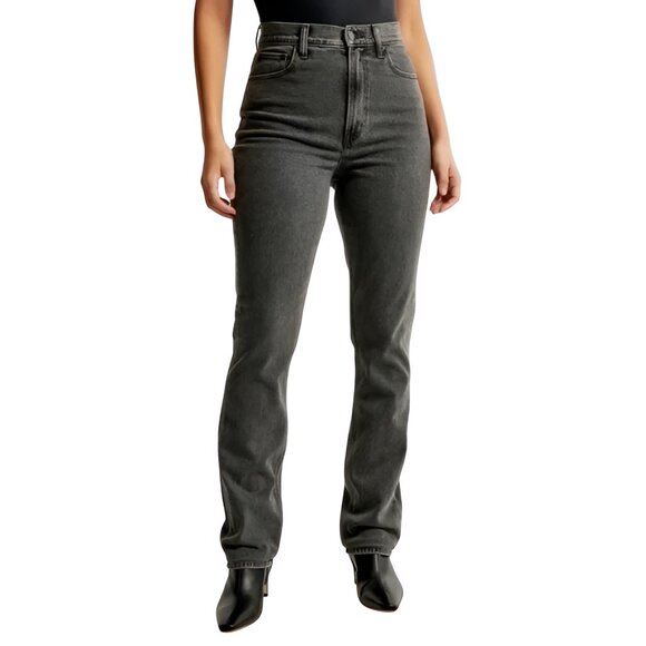 Abercrombie & Fitch Denim - New Abercrombie & Fitch The Slim Straight Ultra High Rise Jeans Black Size 10